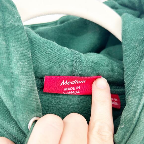 Supreme Mens Streetwear Sporty 2019 Heavyweight Logo Fleece Hoodie Size M Green - Picture 8 of 11